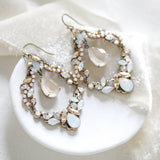 Antique gold Bridal Statement Chandelier earrings with Austrian crystals - CHARLOTTE - Treasures by Agnes