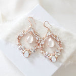 Antique gold Bridal Statement Chandelier earrings with Austrian crystals - CHARLOTTE - Treasures by Agnes