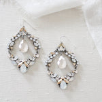 Antique gold Bridal Statement Chandelier earrings with Austrian crystals - CHARLOTTE - Treasures by Agnes