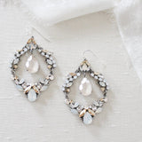 Antique gold Bridal Statement Chandelier earrings with Austrian crystals - CHARLOTTE - Treasures by Agnes