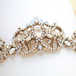 Antique gold Bridal tiara crown with Austrian crystals and pearls - CELESTE - Treasures by Agnes