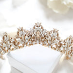 Antique Gold Bridal tiara with Austrian crystals and pearls - ASHTON - Treasures by Agnes