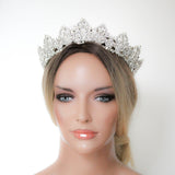 Antique Gold Bridal tiara with Austrian crystals and pearls - ASHTON - Treasures by Agnes