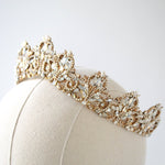 Antique Gold Bridal tiara with Austrian crystals and pearls - ASHTON - Treasures by Agnes
