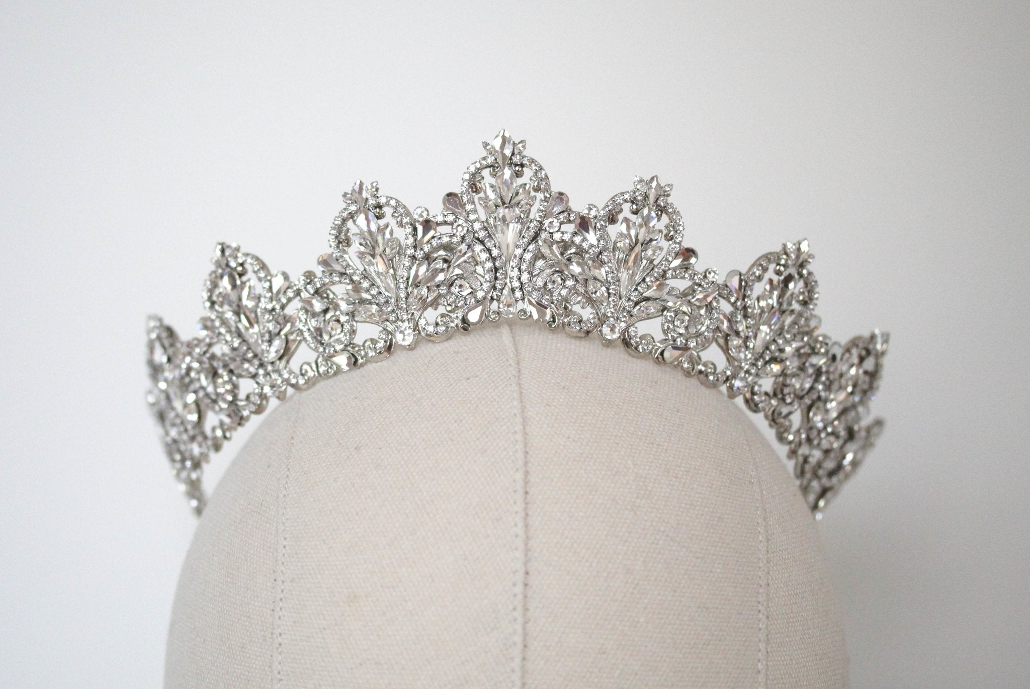 Antique Gold Bridal tiara with Austrian crystals and pearls - ASHTON - Treasures by Agnes