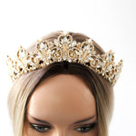 Antique Gold Bridal tiara with Austrian crystals and pearls - ASHTON - Treasures by Agnes