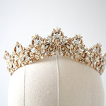 Antique Gold Bridal tiara with Austrian crystals and pearls - ASHTON - Treasures by Agnes