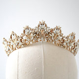 Antique Gold Bridal tiara with Austrian crystals and pearls - ASHTON - Treasures by Agnes