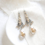 Antique gold Chandelier Bridal earrings with Premium European Golden crystals - Treasures by Agnes