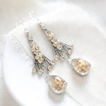 Antique gold Chandelier Bridal earrings with Premium European Golden crystals - Treasures by Agnes