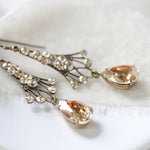 Antique gold Chandelier Bridal earrings with Premium European Golden crystals - Treasures by Agnes