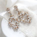 Antique gold crystal Bridal earrings - AUDRA - Treasures by Agnes