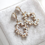 Antique gold crystal Bridal earrings - AUDRA - Treasures by Agnes