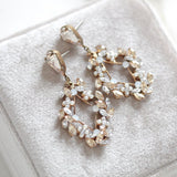 Antique gold crystal Bridal earrings - AUDRA - Treasures by Agnes