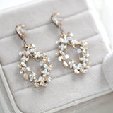 Antique gold crystal Bridal earrings - AUDRA - Treasures by Agnes