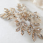 Antique gold crystal Bridal hair comb headpiece - GABRIELLA - Treasures by Agnes