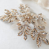 Antique gold crystal Bridal hair comb headpiece - GABRIELLA - Treasures by Agnes