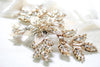 Antique gold crystal Bridal hair comb headpiece - GABRIELLA - Treasures by Agnes