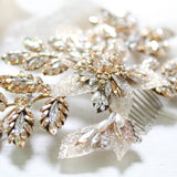 Antique gold crystal Bridal hair comb headpiece - GABRIELLA - Treasures by Agnes