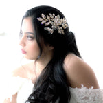 Antique gold crystal Bridal hair comb headpiece - GABRIELLA - Treasures by Agnes