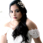Antique gold crystal Bridal hair comb headpiece - GABRIELLA - Treasures by Agnes