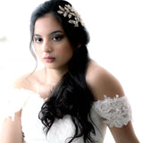Antique gold crystal Bridal hair comb headpiece - GABRIELLA - Treasures by Agnes