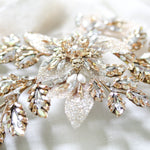 Antique gold crystal Bridal hair comb headpiece - GABRIELLA - Treasures by Agnes