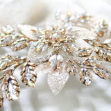 Antique gold crystal Bridal hair comb headpiece - GABRIELLA - Treasures by Agnes