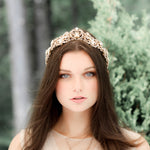 Antique gold crystal Bridal tiara crown - CHANDRA - Treasures by Agnes