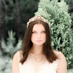 Antique gold crystal Bridal tiara crown - CHANDRA - Treasures by Agnes