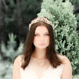 Antique gold crystal Bridal tiara crown - CHANDRA - Treasures by Agnes