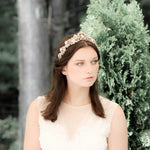 Antique gold crystal Bridal tiara crown - CHANDRA - Treasures by Agnes