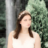 Antique gold crystal Bridal tiara crown - CHANDRA - Treasures by Agnes