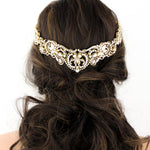 Antique gold crystal Bridal tiara crown - CHANDRA - Treasures by Agnes