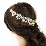Antique gold crystal Bridal tiara crown - CHANDRA - Treasures by Agnes