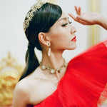 Antique gold crystal Bridal tiara crown - CHANDRA - Treasures by Agnes