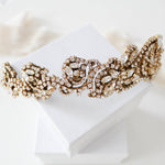 Antique gold crystal Bridal tiara crown - CHANDRA - Treasures by Agnes