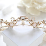 Antique gold crystal bridal tiara - ELIANA - Treasures by Agnes