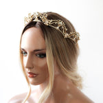 Antique gold crystal bridal tiara - ELIANA - Treasures by Agnes