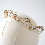 Antique gold crystal bridal tiara - ELIANA - Treasures by Agnes