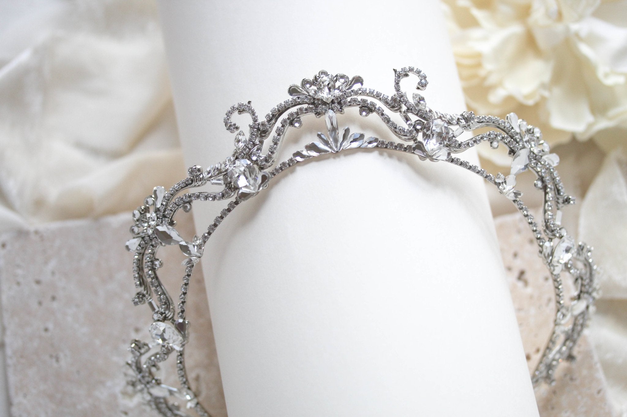 Antique gold crystal bridal tiara - ELIANA - Treasures by Agnes