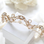 Antique gold crystal bridal tiara - ELIANA - Treasures by Agnes