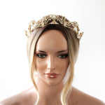 Antique gold crystal bridal tiara - ELIANA - Treasures by Agnes