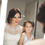 Antique gold Crystal Chandelier Bridal earrings - Treasures by Agnes