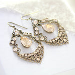 Antique gold Crystal Chandelier Bridal earrings - Treasures by Agnes