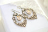 Antique gold Crystal Chandelier Bridal earrings - Treasures by Agnes