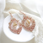 Antique gold Crystal Chandelier Bridal earrings - Treasures by Agnes