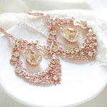 Antique gold Crystal Chandelier Bridal earrings - Treasures by Agnes