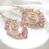 Antique gold Crystal Chandelier Bridal earrings - Treasures by Agnes