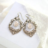 Antique gold Crystal Chandelier Bridal earrings - Treasures by Agnes
